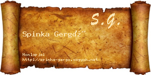Spinka Gergő névjegykártya